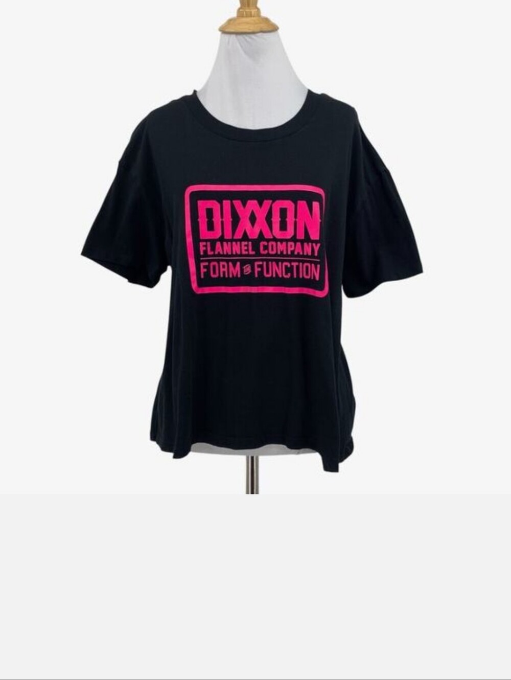 Dixxon T Shirt Womens 2X Plus Black Pink Cotton Short Sleeve Graphic Boxy Tee